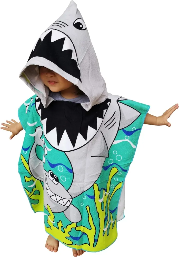 Poncho Toalla de playa con capucha para niños. Sirena Multi Ventas uy