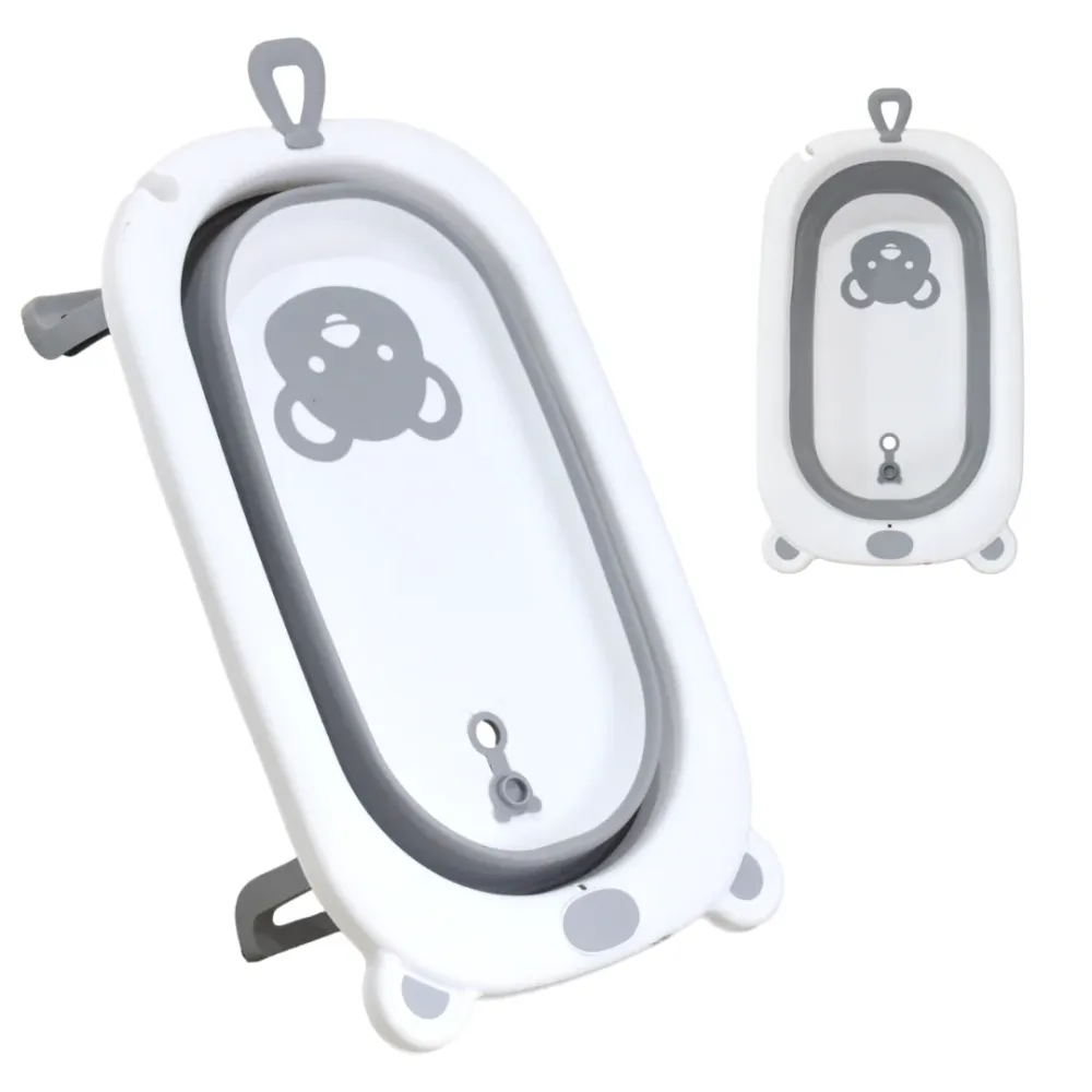 BAÑERA PLEGABLE ESTAMPADA, GOMA DE ALTA RESISTENCIA MK2024 MUNBE Azul