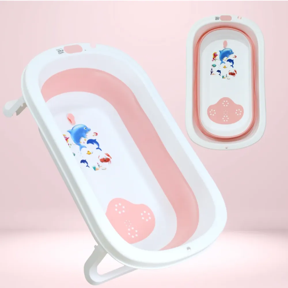 BAÑERA PLEGABLE ESTAMPADA, GOMA DE ALTA RESISTENCIA 190 MUNBE Rosado