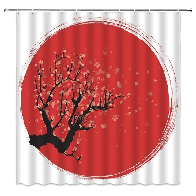 Cortina de Ducha Japan Flag (4 Tamaños) My Japanese Home