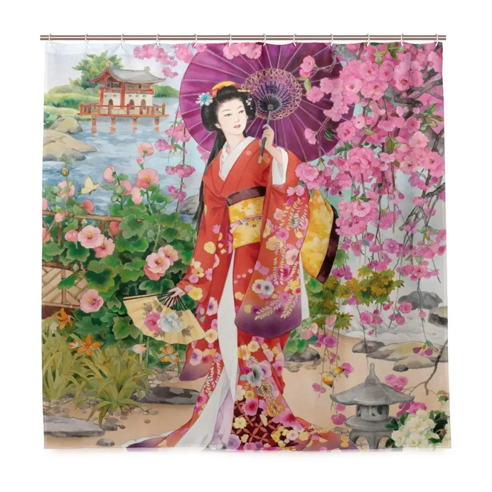 Cortina de Ducha Japonesa Geisha (5 Tamaños) My Japanese Home