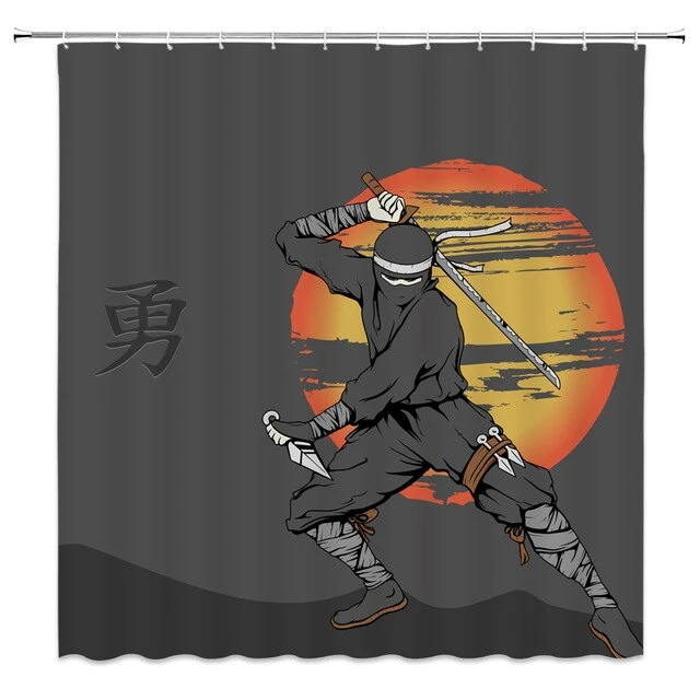 Cortina de Ducha Samurai II (4 Tamaños) My Japanese Home