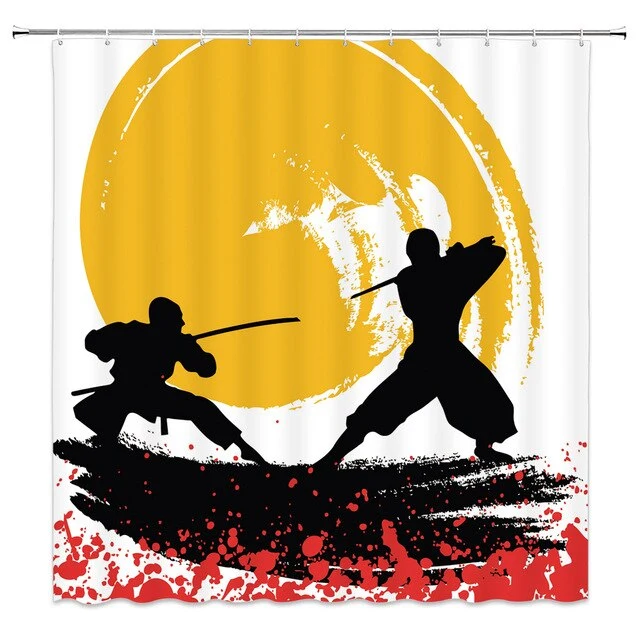 Cortina de Ducha Samurai (4 Tamaños) My Japanese Home