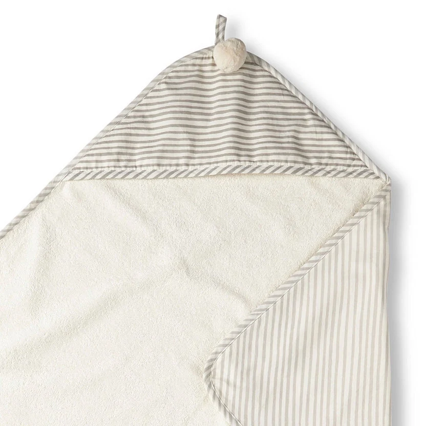 PEHR BEBE NIÑO TOALLA STRIPES AWAY PEBBLE GREY