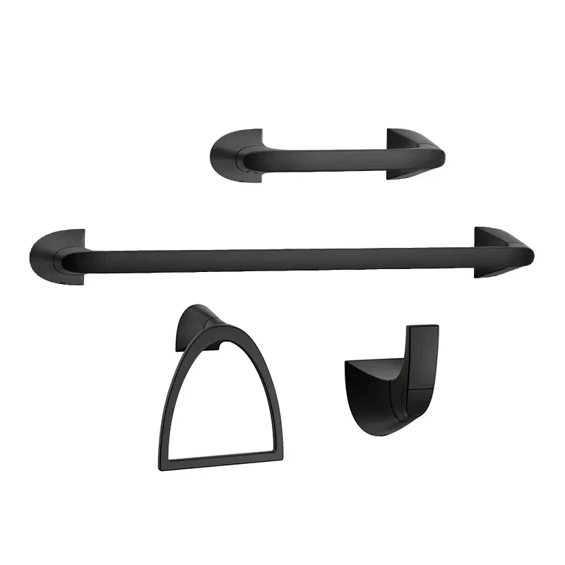 Set de Accesorios de Baño Karci Negro Mate – Barra, Aro y Portapapel Pfister Perú