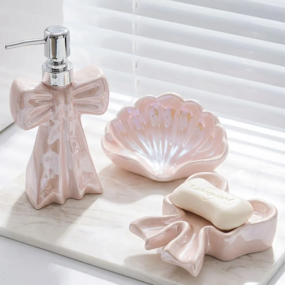 Set de 3 Accesorios para Baño Rosado Pia Home