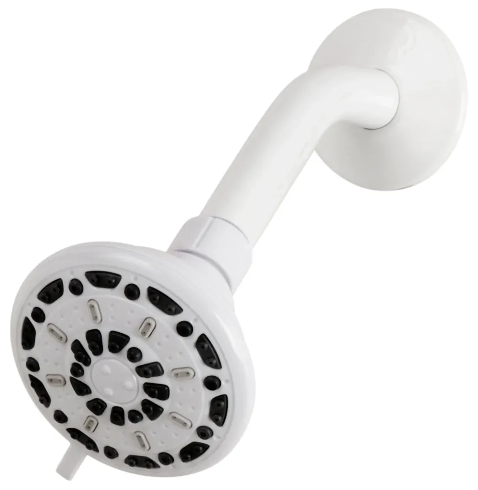 Cabezal de ducha fijo de 3 chorros Serene de 3,5" en color blanco Waxman Consumer Group 8333500 PlumbCraft