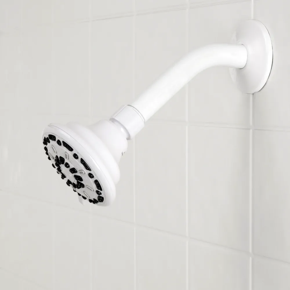 Cabezal de ducha fijo de 3 chorros Serene de 3,5" en color blanco Waxman Consumer Group 8333500 PlumbCraft