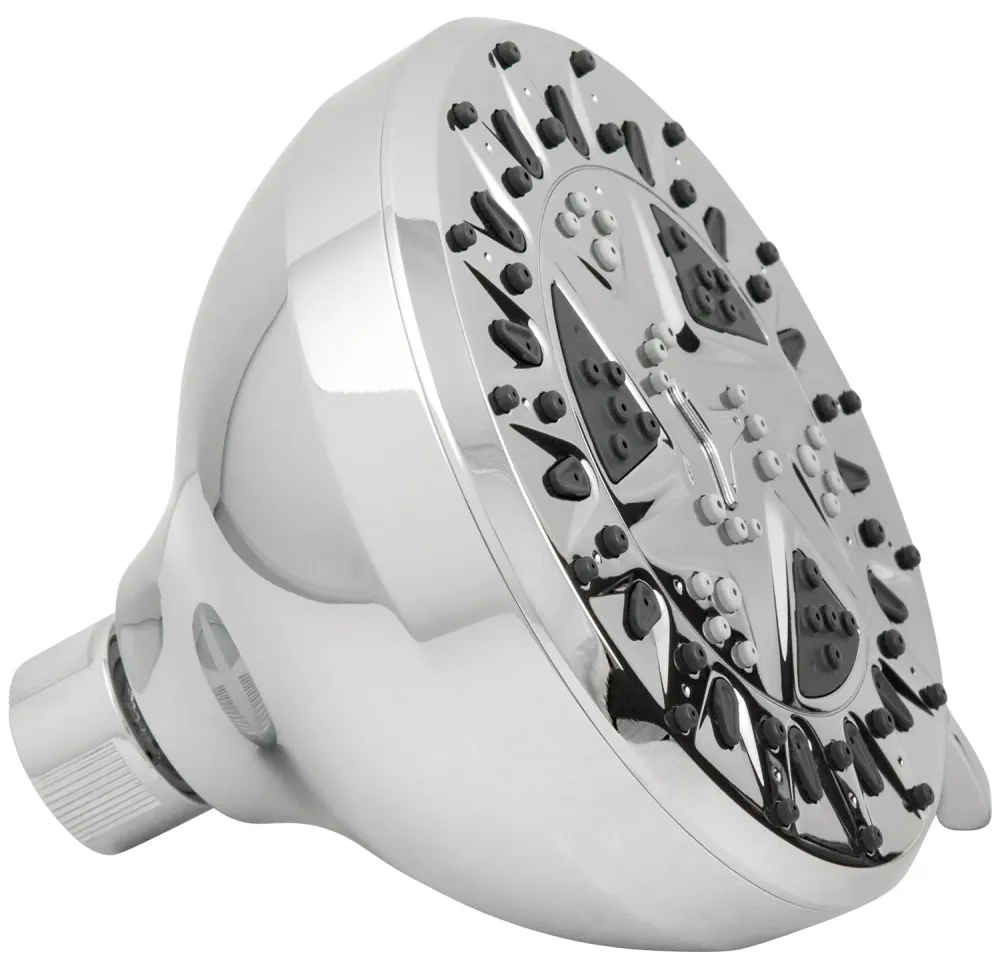 Cabezal de ducha fijo de 6 chorros Spamassage cromado Waxman Consumer Group 8264201 de 4,25" PlumbCraft