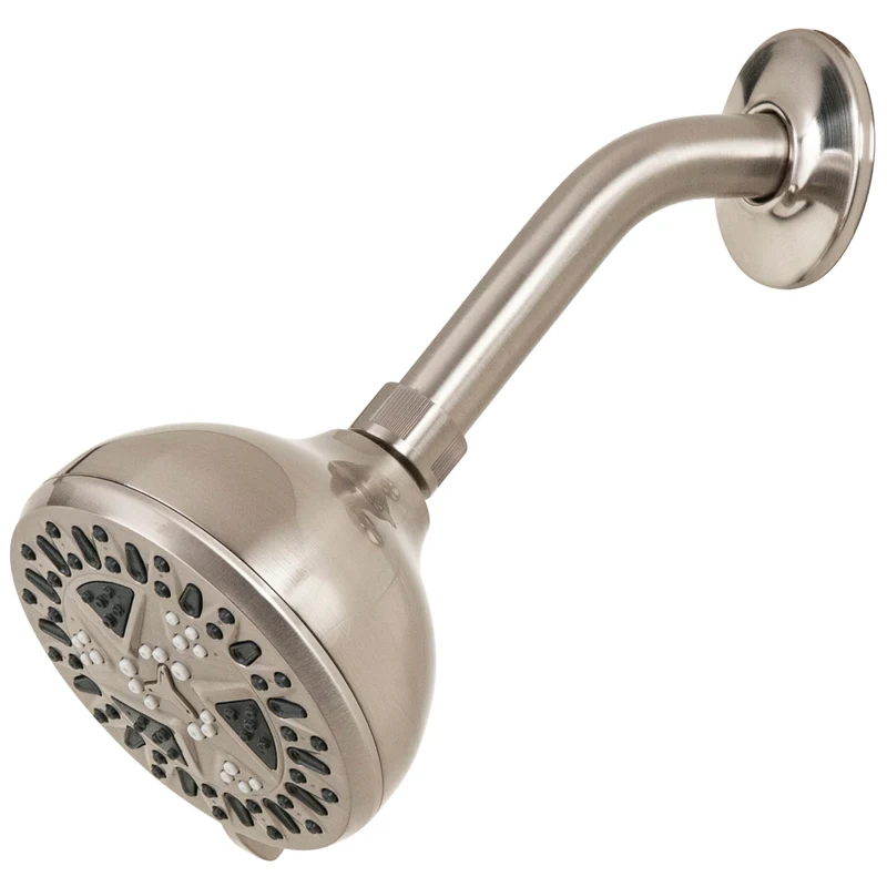 Cabezal de ducha fijo de 6 chorros Spamassage de níquel cepillado Waxman Consumer Group 8264202 de 4,25" PlumbCraft