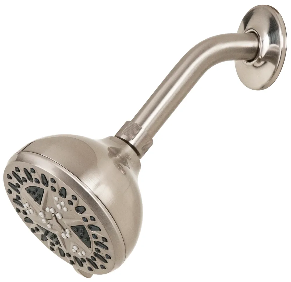 Cabezal de ducha fijo de 6 chorros Spamassage de níquel cepillado Waxman Consumer Group 8264202 de 4,25" PlumbCraft