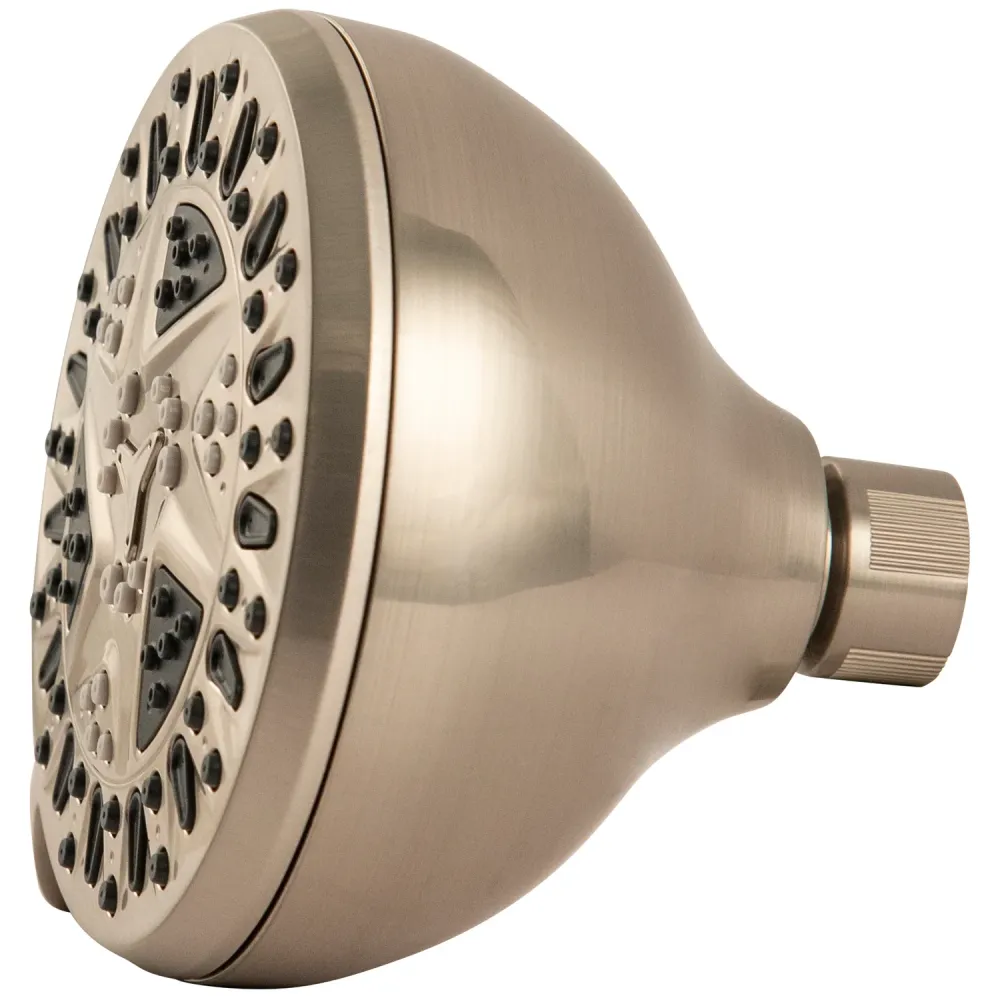 Cabezal de ducha fijo de 6 chorros Spamassage de níquel cepillado Waxman Consumer Group 8264202 de 4,25" PlumbCraft