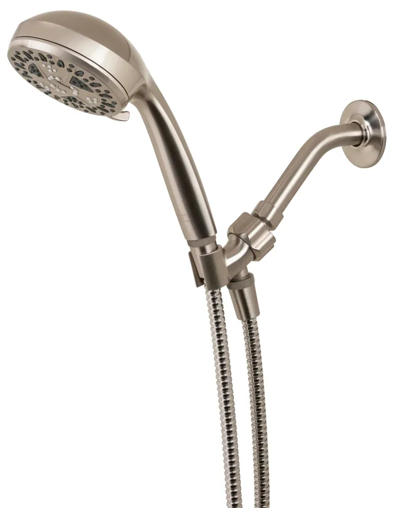 Cabezal de ducha de mano de 6 chorros Spamassage de níquel cepillado Waxman Consumer Group 8264212 de 4,25" PlumbCraft