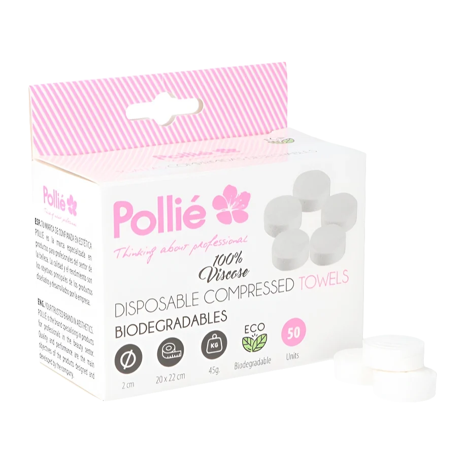 Toallas comprimidas 20*22 cm, 50 uds. Pollié