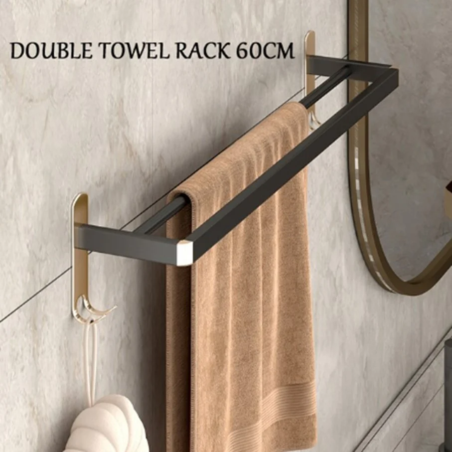Porta Toalla Toallero Perchero Barra Baño Inoxidable 60cm