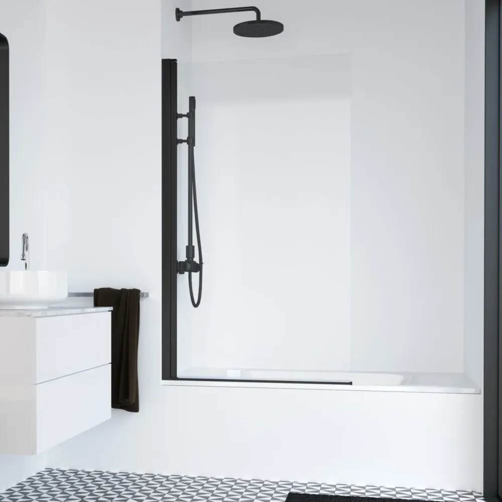 Profiltek Mampara de Bañera Hoja Abatible HADA PLUS 110, perfil Negro Mate Profiltek Spain, S.A.