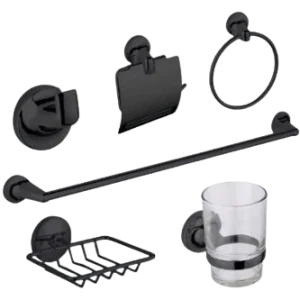 Juego de Accesorios Negro de Lujo Metálico Promelec FGA