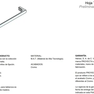 TOALLERO DE BARRA CUADRATTA QA-05 PROYECTA