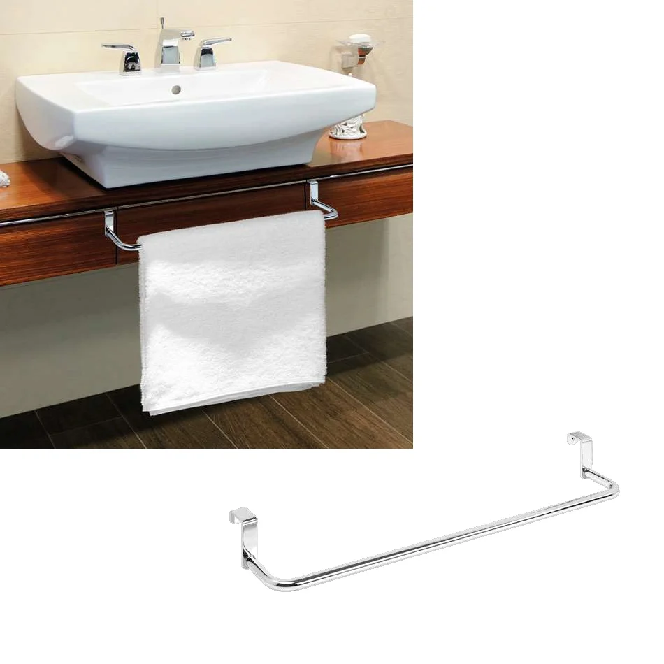 Toallero Lateral para Mueble de Baño SIN TALADRO de PyP | Tubo Redondo Cromado