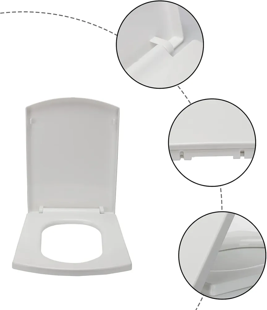 Asiento de inodoro cuadrado, universal grueso para el hogar Quierox - Tienda Online