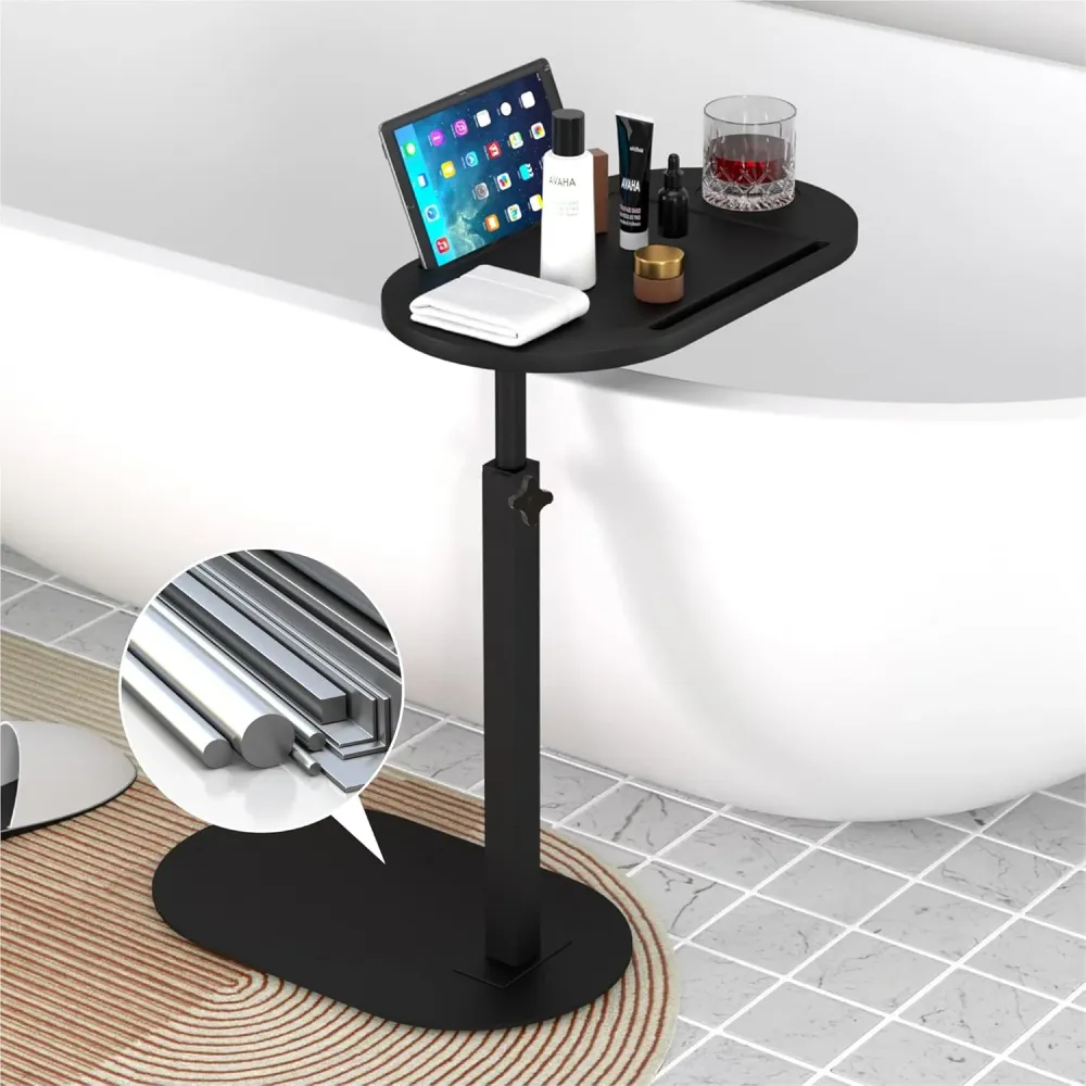 Bandeja de bambú Forevich para bañera, mesa auxiliar de baño con base de metal Quierox - Tienda Online