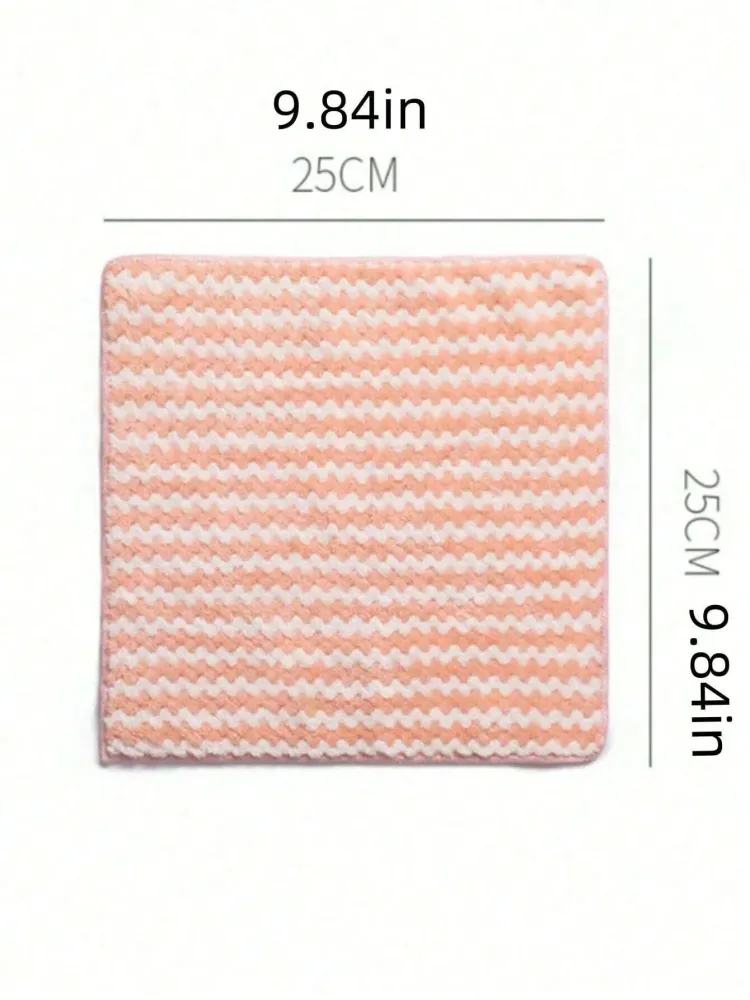 SHEIN Paño de cocina de ion grueso y ondulado, surtido de 5 unidades, de vellón coral raya Quierox - Tienda Online