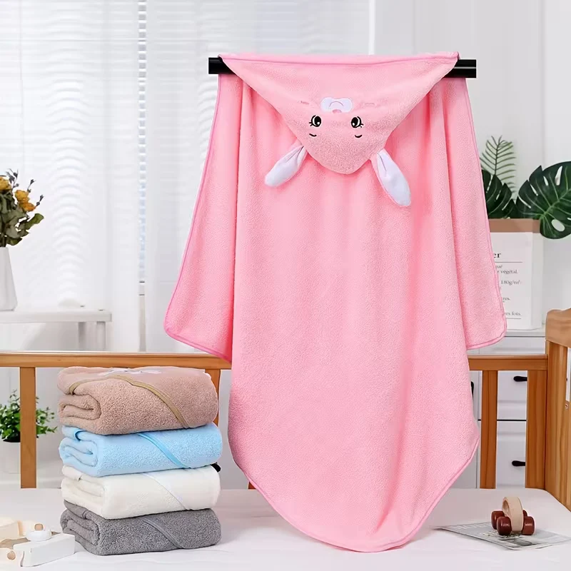 SHEIN Toalla de Baño con Capucha de Forro Polar Coral Ultra Quierox - Tienda Online