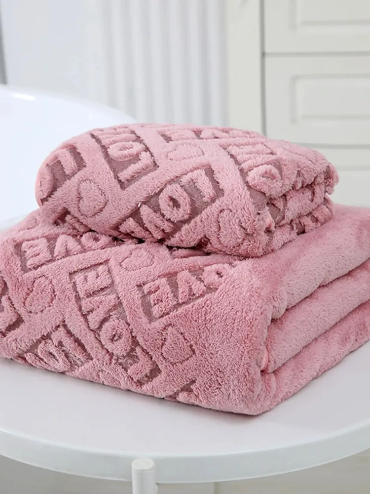 1 Toalla de pelo/mano de felpa coral suave y cómoda, absorbente y de secado rápido Quierox - Tienda Online