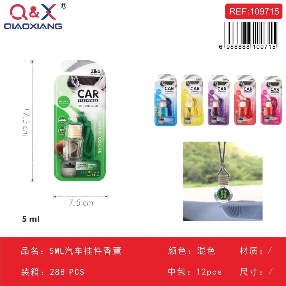 Ambientador colgante para auto 5 ml Q&X
