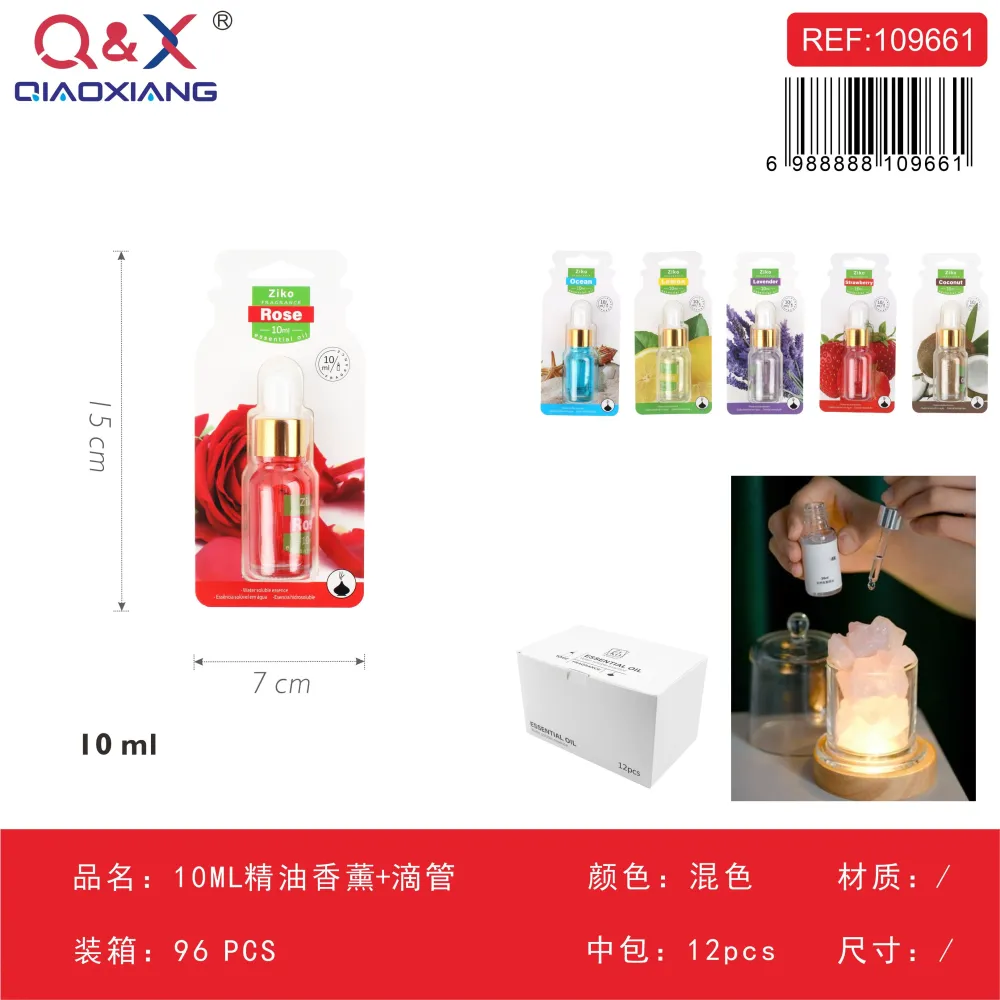 Difusor aromático con gotero aceite esencial 10 ml Q&X