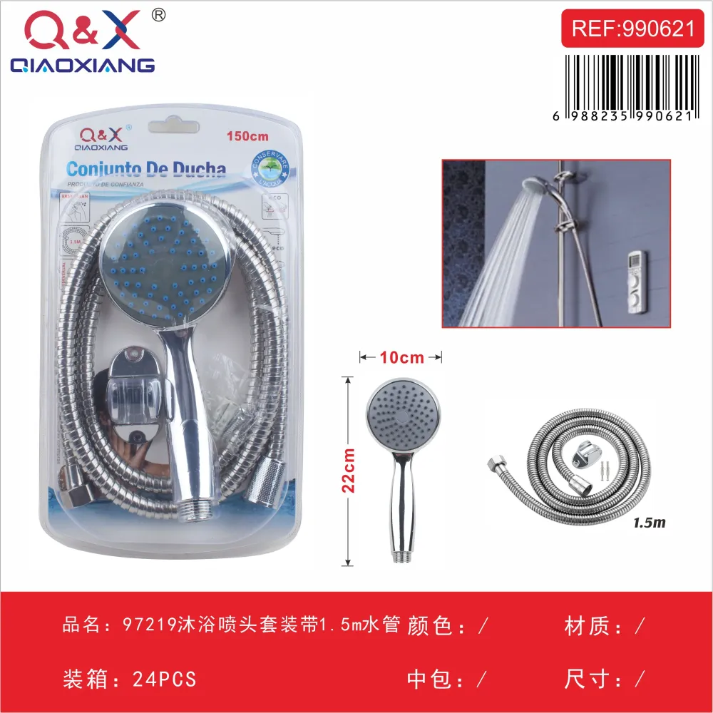 Set de cabezal de ducha con manguera de 1,5 m (modelo 97219) Q&X