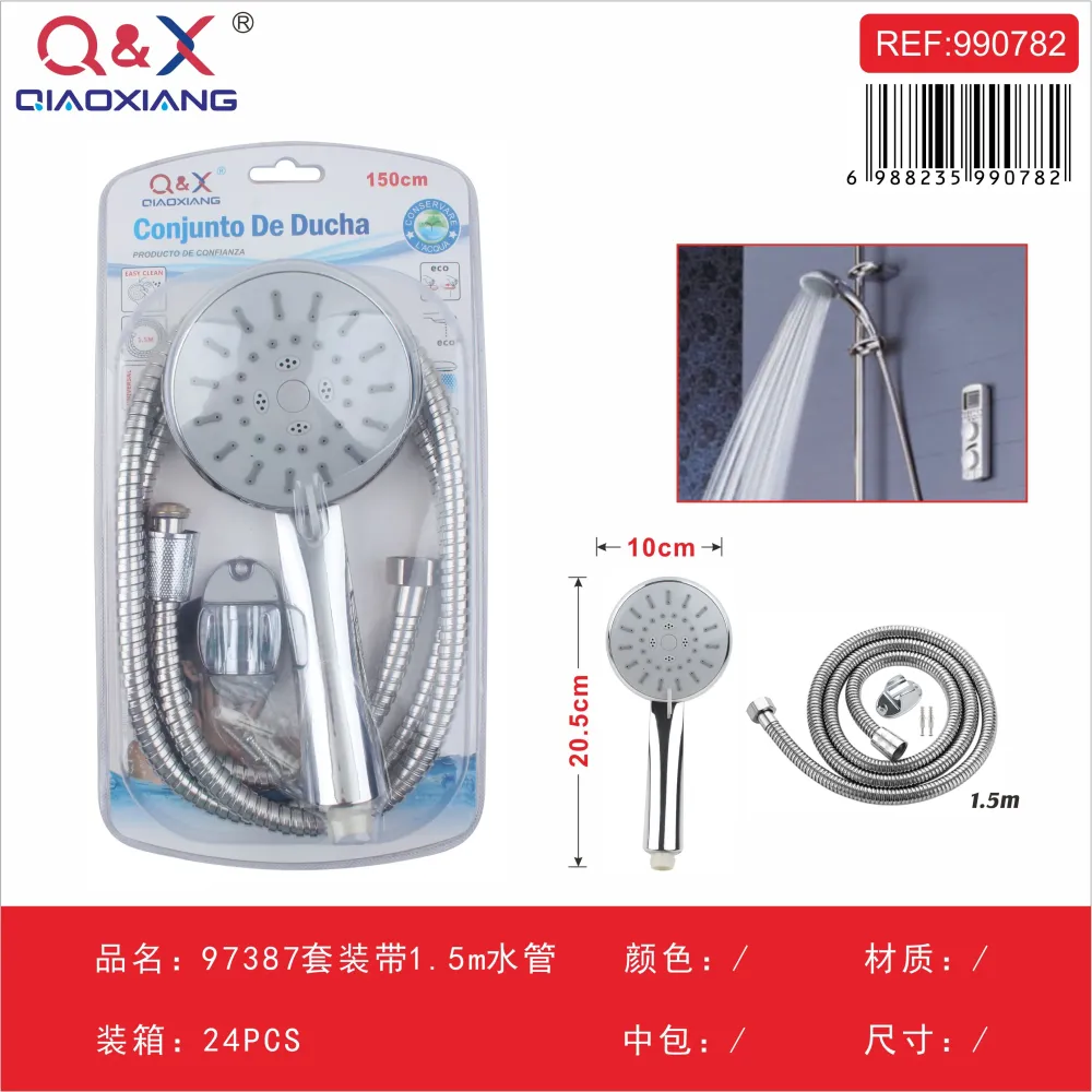 Set de cabezal de ducha con manguera de 1,5 m (modelo 97387) Q&X