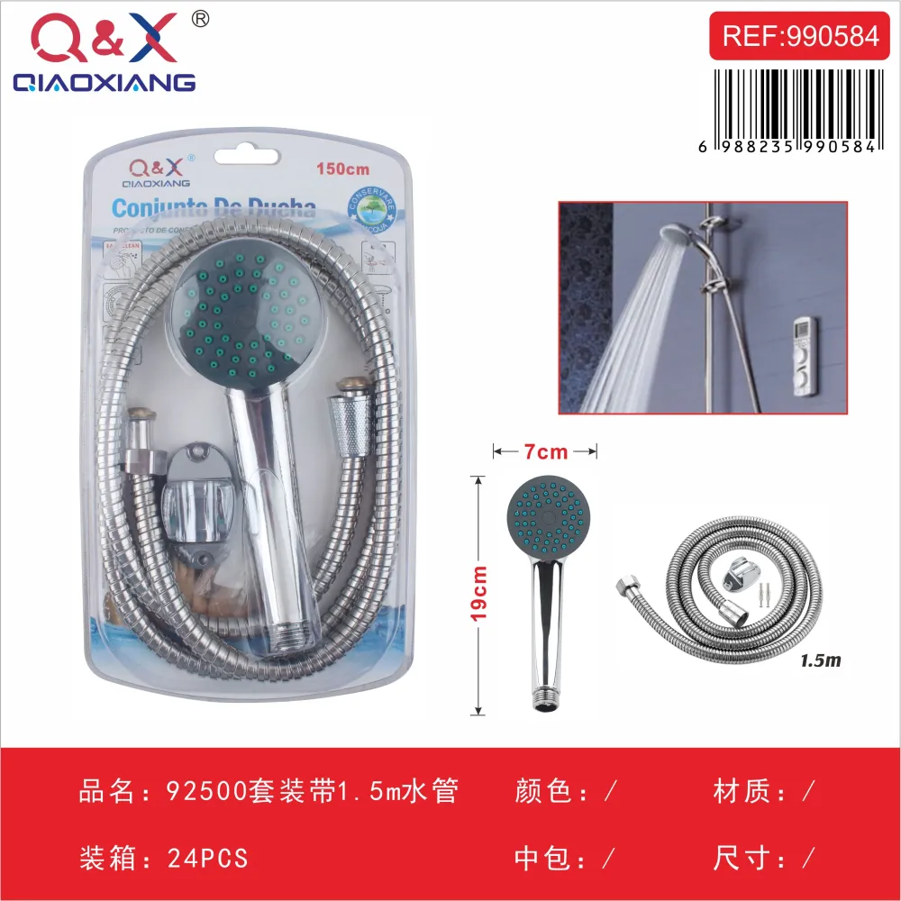 Set de ducha con manguera de 1,5 m (modelo 92500) Q&X