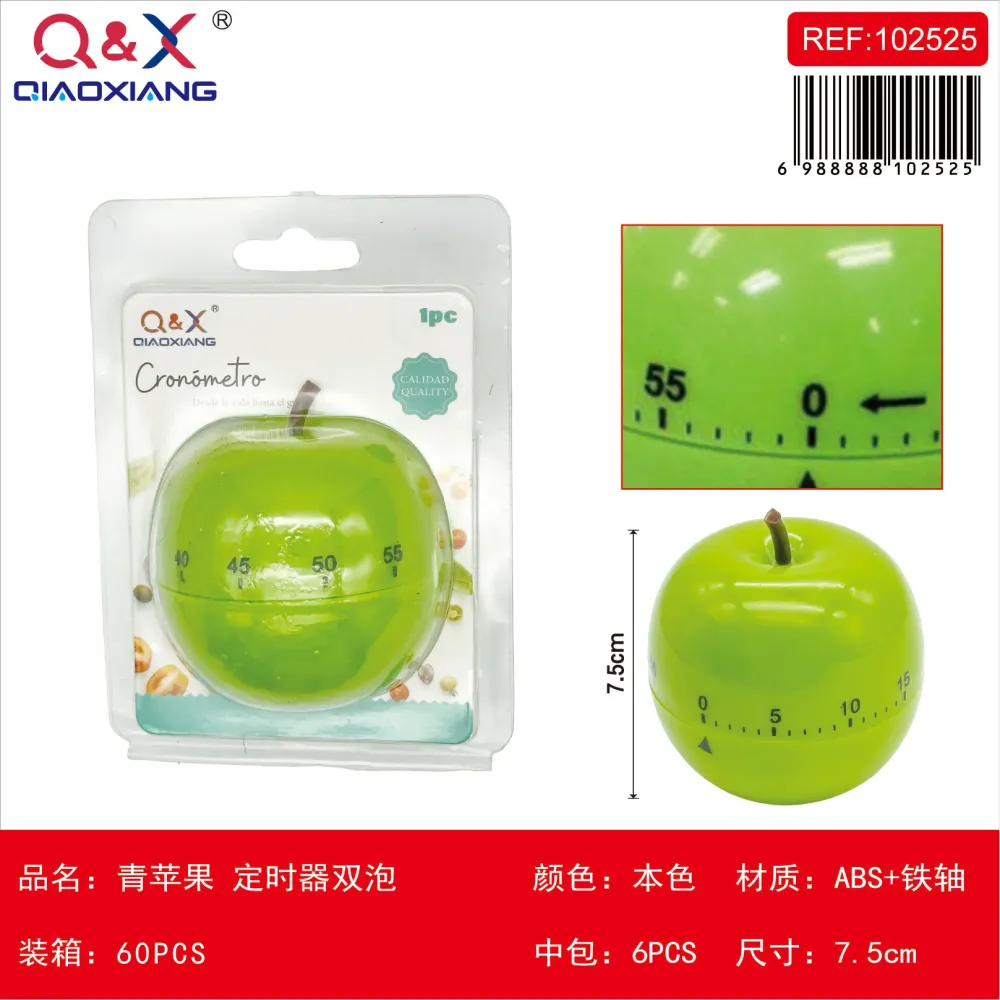 Temporizador de cocina diseño manzana verde Q&X