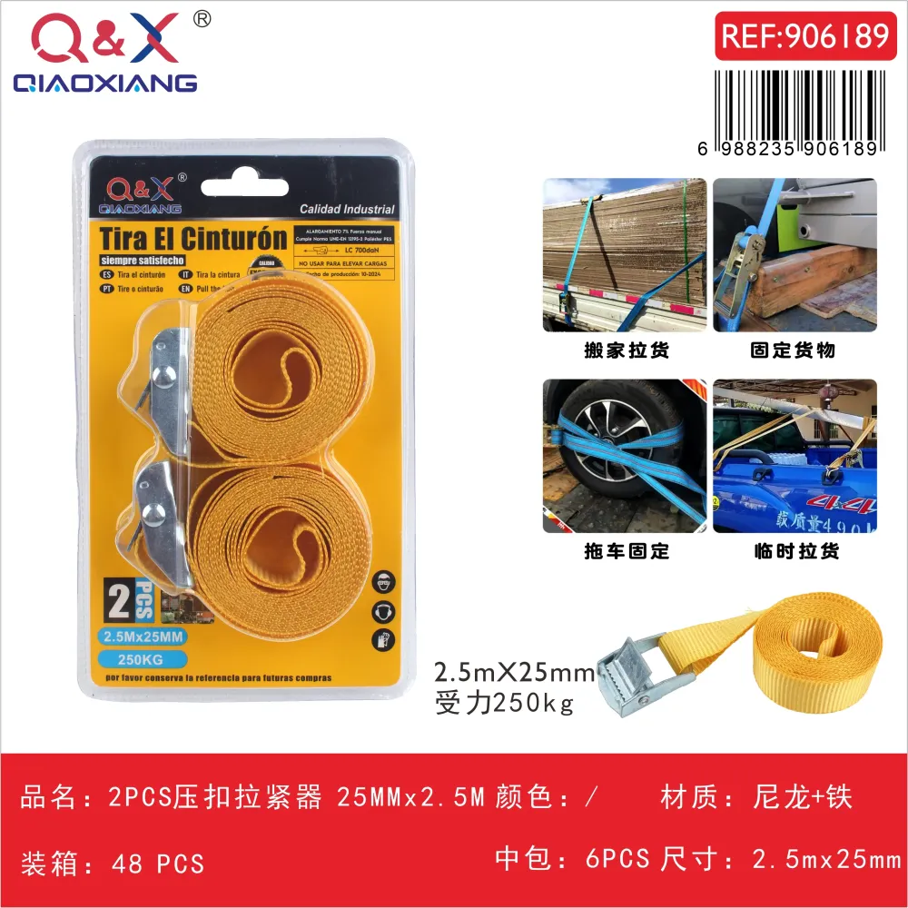 Tensor de carga con hebilla pack 2 unidades 25 mm x 2,5 m Q&X