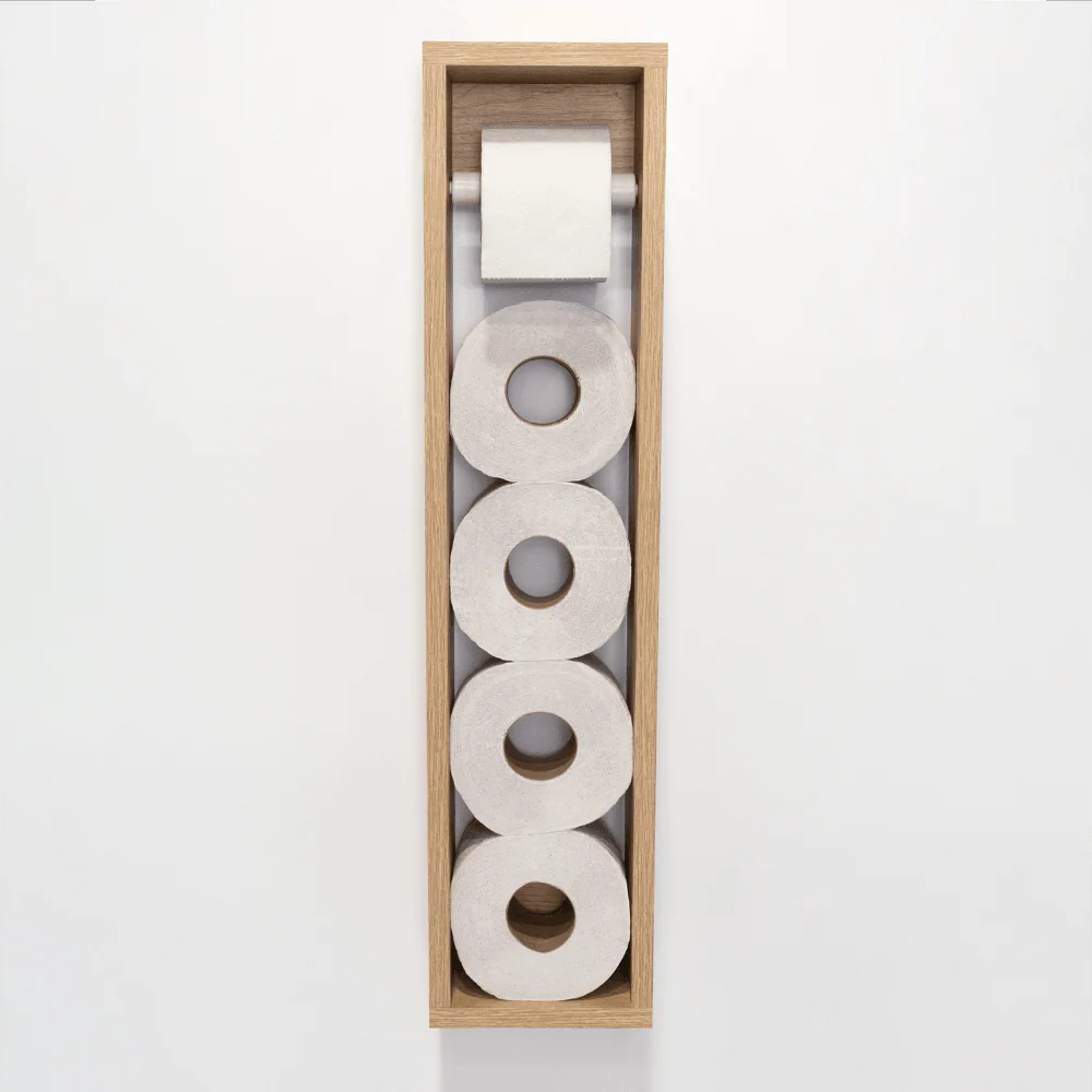 Organizador de Papel Balí, Beige, con almacenamiento para cuatro rollos X2 Unidades Reflekta X2