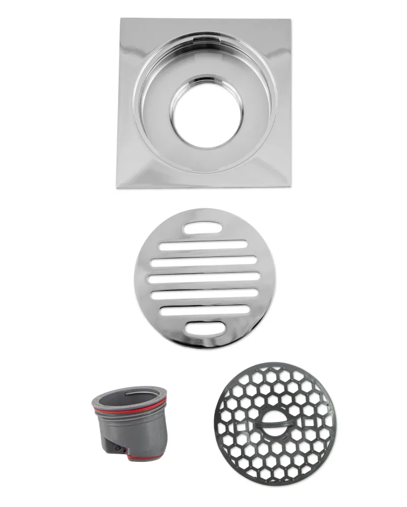 Rejilla de piso Drenare 10x10 Cromada