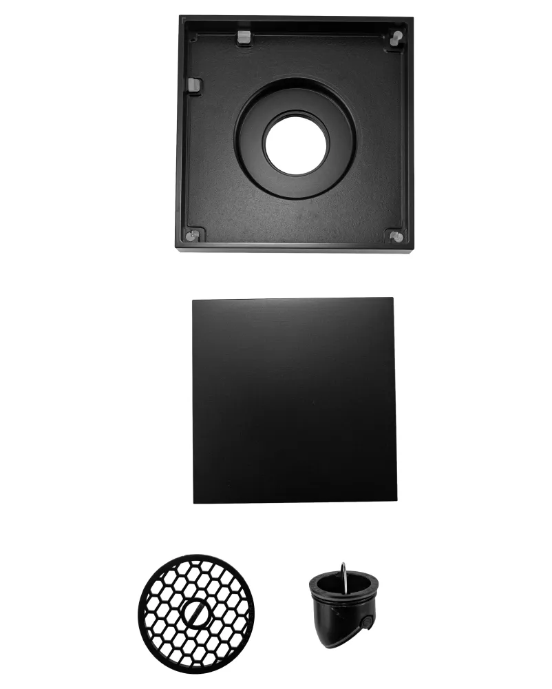 Rejilla de piso Drenare para enchapar 15x15 Negro Mate