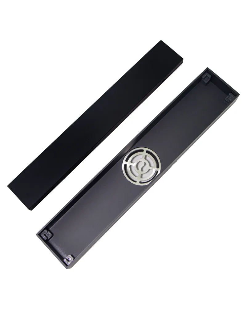 Rejilla de piso para enchapar Drenare 30x5,5 Negro Mate