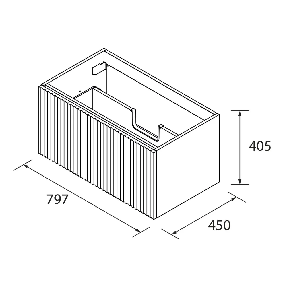 Resistente al Agua Mueble de baño BIBA macchiato 80 cm 1 cajón