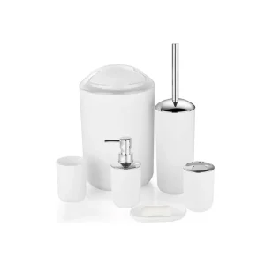 Resistente al Agua Set De Accesorios De Baño 6 unidades Color Blanco