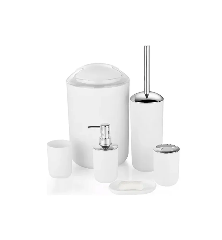 Resistente al Agua Set De Accesorios De Baño 6 unidades Color Blanco