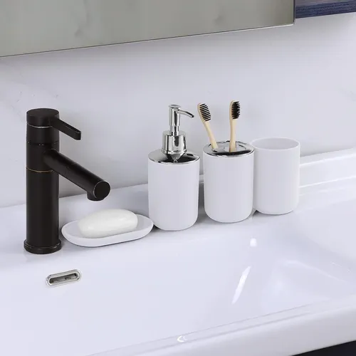Resistente al Agua Set De Accesorios De Baño 6 unidades Color Blanco