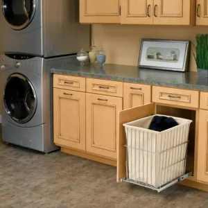 Hamper Cromado con bolsa en tela Rev--Shelf - HRV1520-S-CR