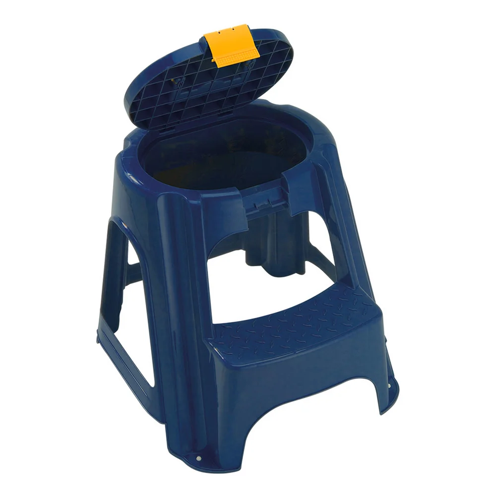 Escalesilla con tapa organizadora azul petroleo marca Rimax