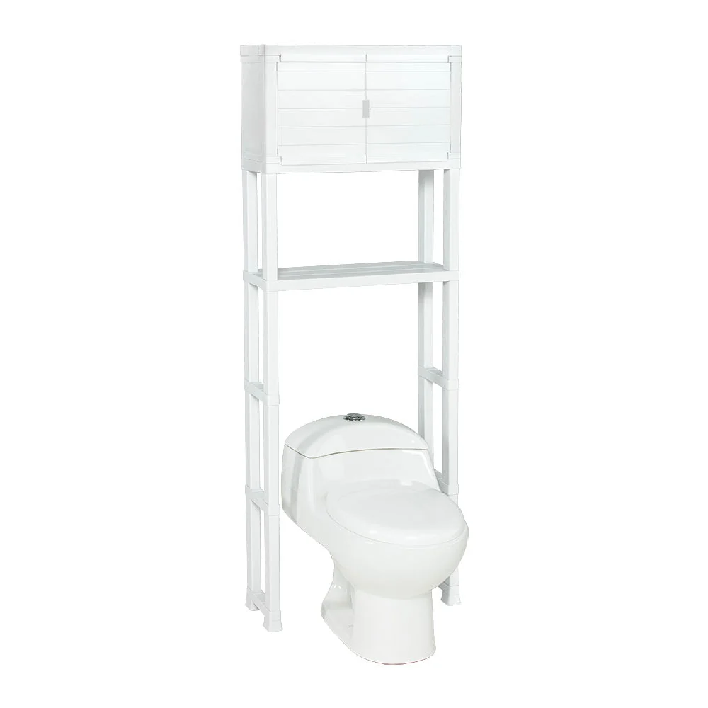 Estante Organizador con Puertas para Baño Blanco Rimax