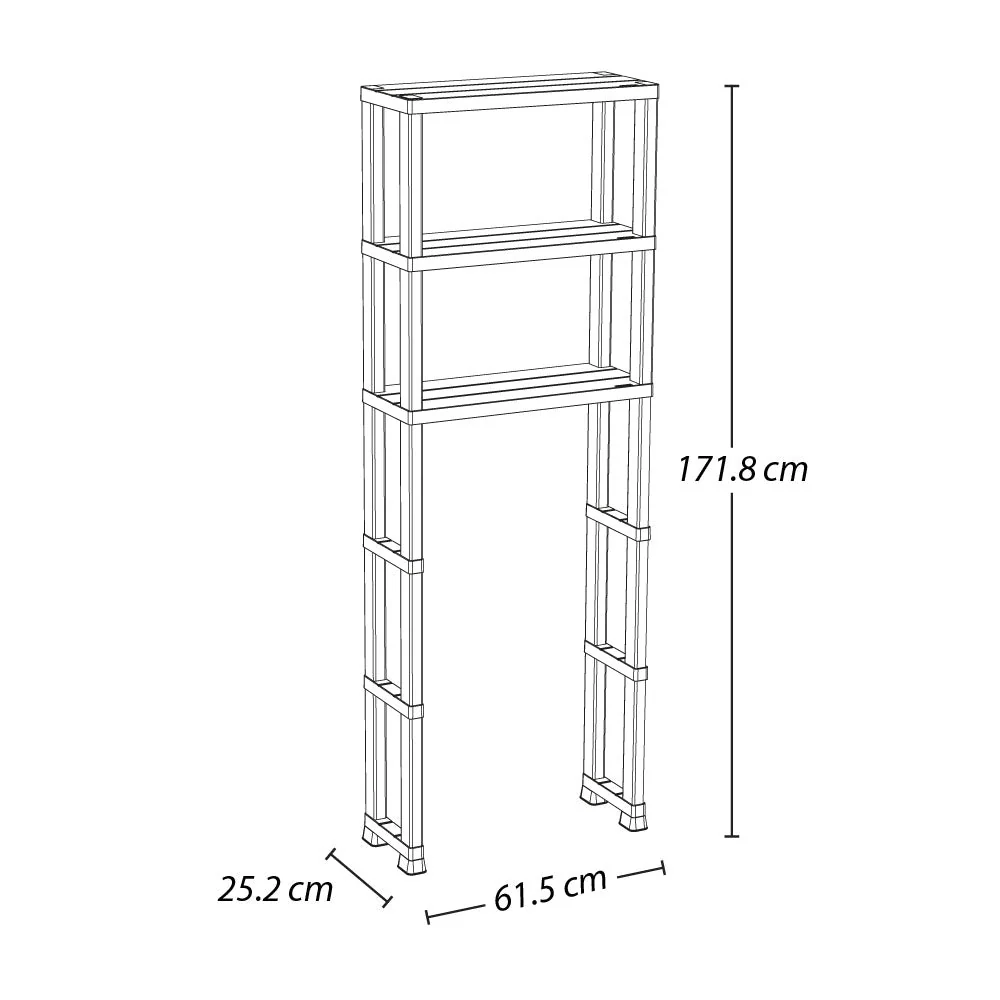 Estante Organizador 3 Niveles para Baño Blanco Rimax