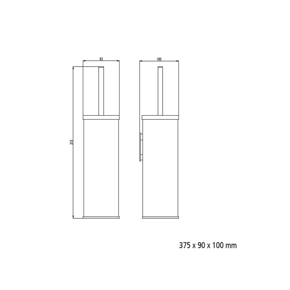 Escobillero RHIN HOTEL CROMO 375 x 90 x 100 mm SALGAR
