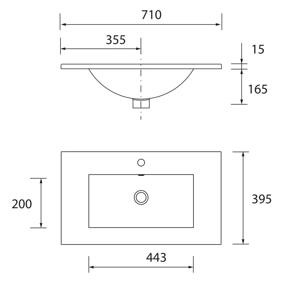 Lavabo IBERIA con Fondo Reducido de 40 cm | Salgar (de 50, 60 y 80 cm)
