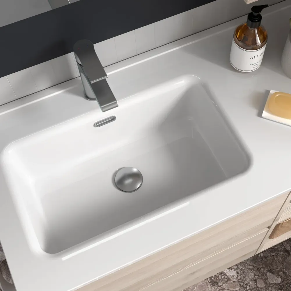 Lavabo Integrado CONSTANZA de Porcelana Blanca de SALGAR Blanco